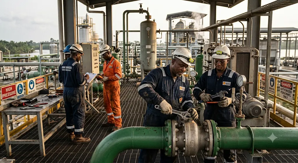 Oil-field engineers working